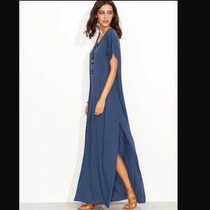 BLUE MAXI  COMFORTABLE DRESS